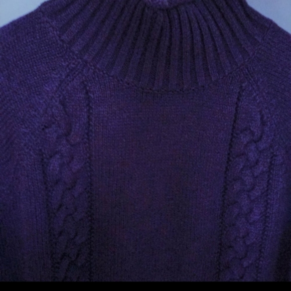 CHAPS funnel neck pullover sweater, purple, size XL - Picture 3 of 3